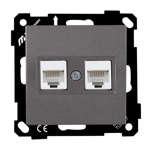 Mutlusan Ep Data Prizi 2*Rj45  Cat5E  Füme - 2270 138 0195