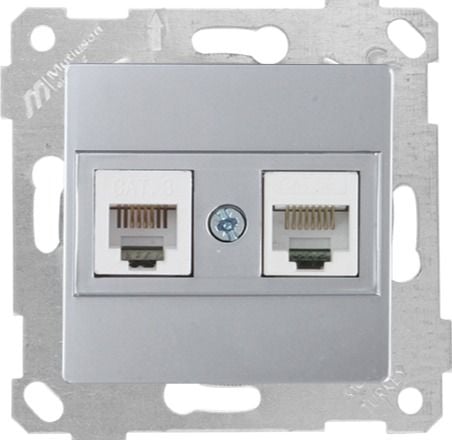 Mutlusan Rita Mek Tuş Tlf Data Priz  Rj12 Cat5E  İnox - 2200 139 0182