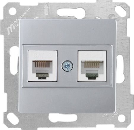 Mutlusan Rita Mek Tuş Tlf Data Priz  Rj12 Cat5E  İnox - 2200 139 0182