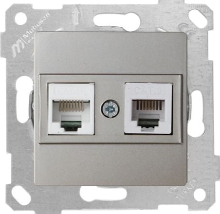Mutlusan Rita Mek Tuş Tlf Data Priz  Rj12 Cat5E  Titanyum - 2200 139 0183