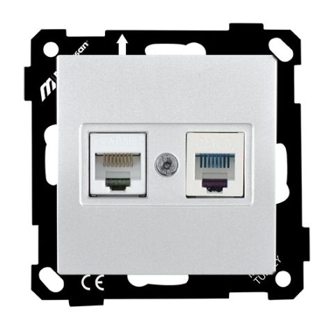 Mutlusan Ep Tlf+Data Priz  Rj12+Cat5E  Beyaz - 2270 139 0101