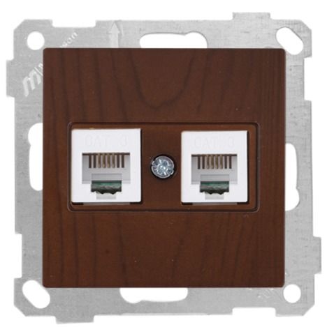 Mutlusan Telefon Prizi 2*Rj12 Ceviz - 2100 126 0157
