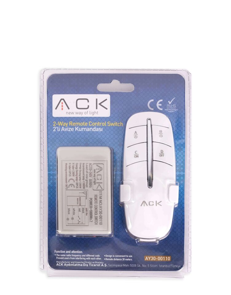 ACK 2'Lı 220V Avıze Kumandası AY30-00110