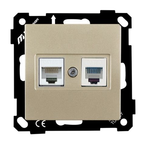 Mutlusan Ep Tlf+Data Priz  Rj12+Cat5E  Saten - 2270 139 0190
