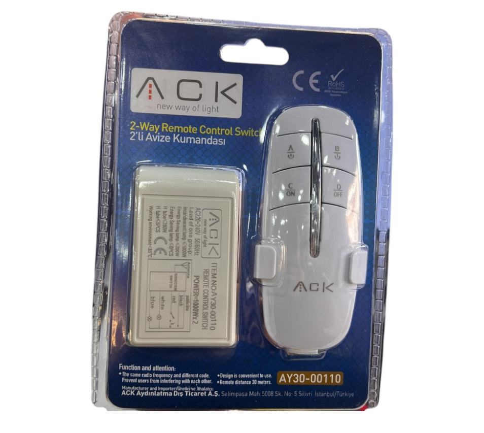 ACK 2'Lı 220V Avıze Kumandası AY30-00110