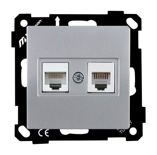 Mutlusan Ep Tlf+Data Priz  Rj12+Cat5E  Gümüş - 2270 139 0192