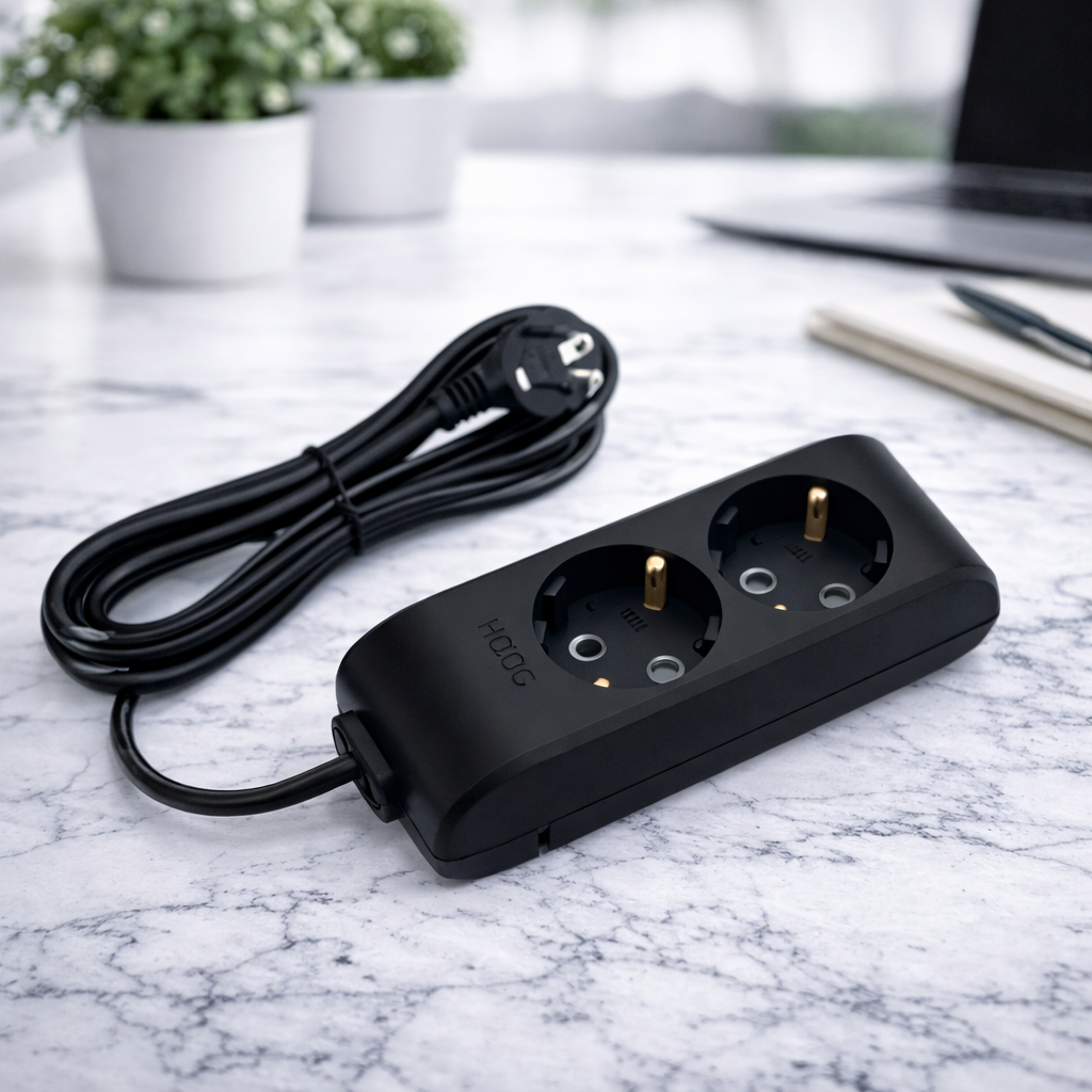 HOROZ 211-005-201 Deco 2 Li Toprakli Siyah Grup Priz (5M) (3*1) H-211-005-201