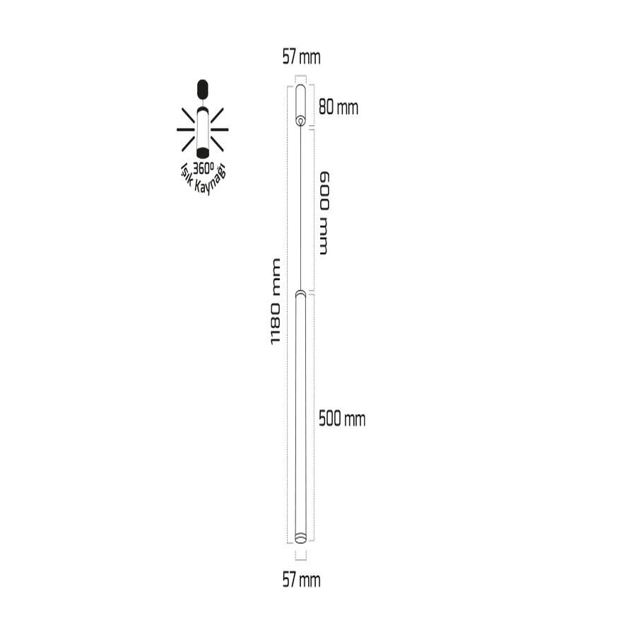 Goya Gy 6052-50  Cm Siyah Kasa 4000K Linear Armatür
