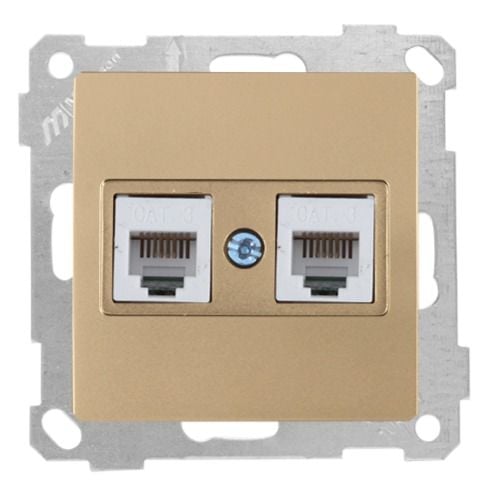 Mutlusan Telefon Prizi 2*Rj12 Antik Altın - 2100 126 0180
