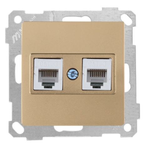Mutlusan Telefon Prizi 2*Rj12 Antik Altın - 2100 126 0180