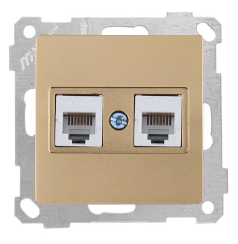 Mutlusan Telefon Prizi 2*Rj12 Antik Altın - 2100 126 0180