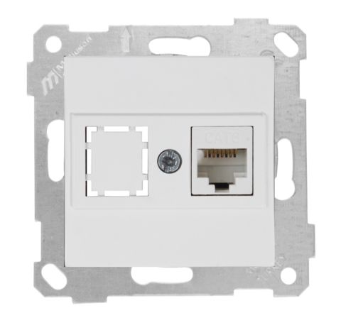 Mutlusan Rita Mek Tuş Data Prizi 1*Rj45  Cat6  Beyaz - 2200 140 0101