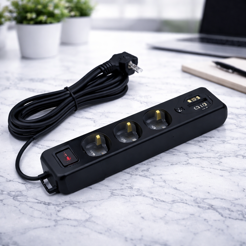 HOROZ 211-005-304 Deco 3 Lü  Usb'Li Siyah 5M (3*1) H-211-005-304