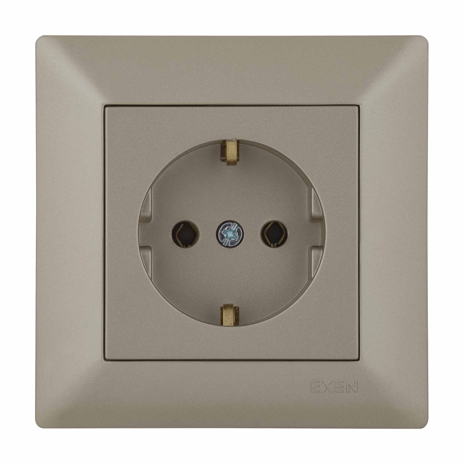 Exen Odak Titanyum Toprakli Priz Komple Takim