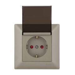 Exen Odak Titanyum Kapakli Çocuk Korumali Toprakli Priz Komple Takim