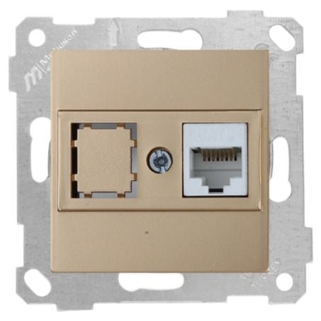 Mutlusan Rita Mek Tuş Data Prizi 1*Rj45  Cat6  A. Altın - 2200 140 0180