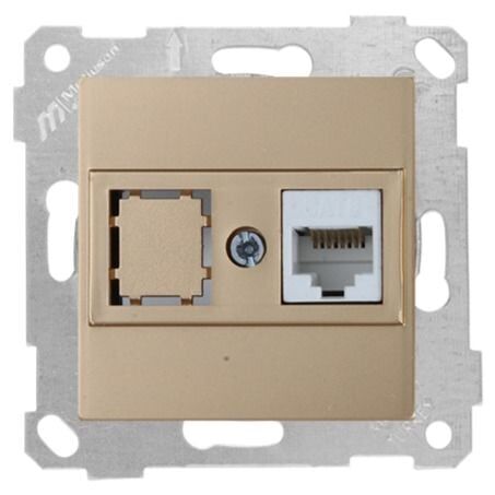 Mutlusan Rita Mek Tuş Data Prizi 1*Rj45  Cat6  A. Altın - 2200 140 0180