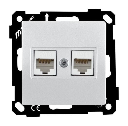 Mutlusan Ep Data Prizi 2*Rj45  Cat6E  Beyaz - 2270 141 0101