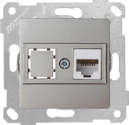 Mutlusan Rita Mek Tuş Data Prizi 1*Rj45  Cat6  Titanyum - 2200 140 0183