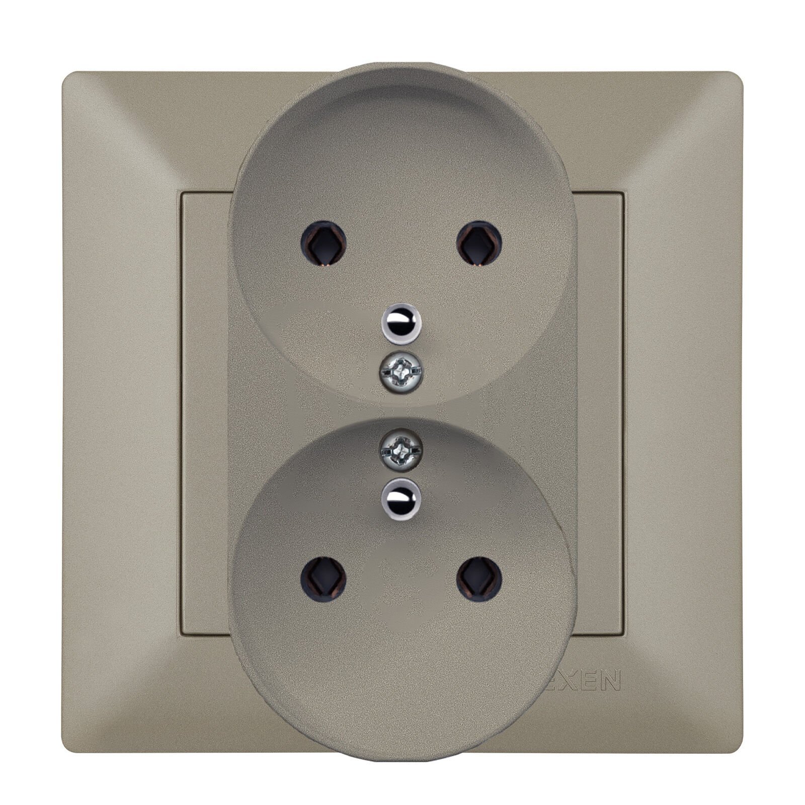 Exen Odak Titanyum Ikili Çocuk Korumali Ups Toprakli Priz (Tekli Çerçeve) Komple Takim