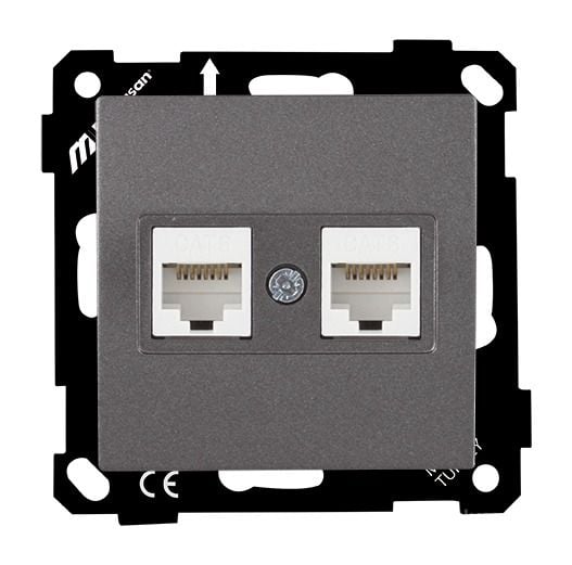Mutlusan Ep   Data Prizi 2*Rj45  Cat6  Füme - 2270 141 0195