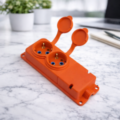 HOROZ 221-000-201 Kauçuk 2'Li Grup Priz Turuncu H-221-000-201