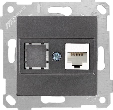 Mutlusan Rita Mek Tuş Data Prizi 1*Rj45  Cat6  Füme - 2200 140 0195