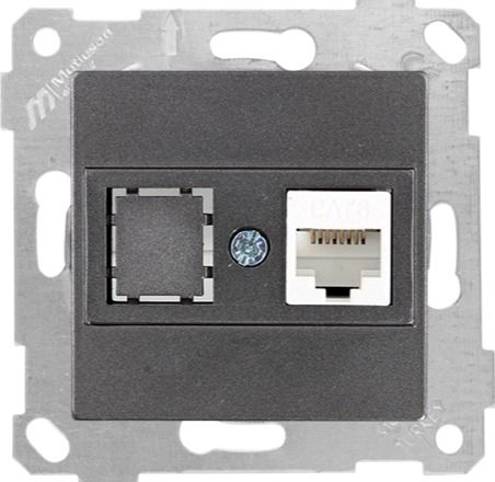 Mutlusan Rita Mek Tuş Data Prizi 1*Rj45  Cat6  Füme - 2200 140 0195