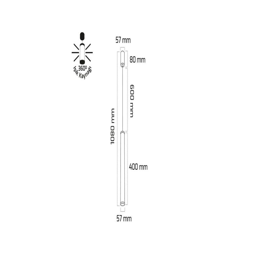 Goya Gy 6052-40  Cm Siyah Kasa 6500K Linear Armatür