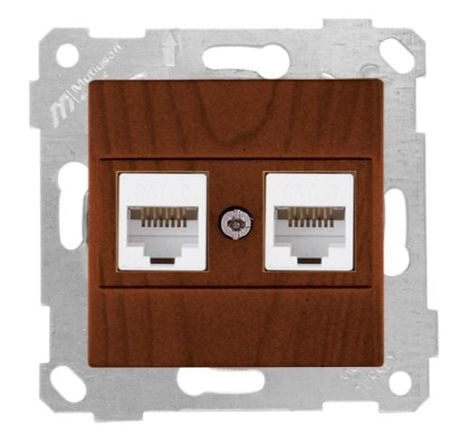 Mutlusan Rita Mek Tuş Data Prizi 2*Rj45  Cat6  Ceviz - 2200 141 0157