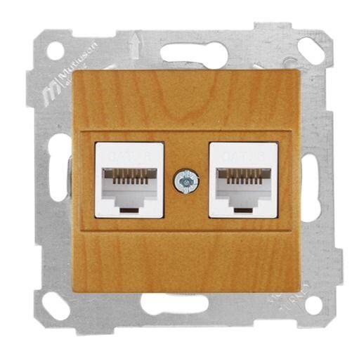 Mutlusan Rita Mek Tuş Data Prizi 2*Rj45  Cat6  Meşe - 2200 141 0158