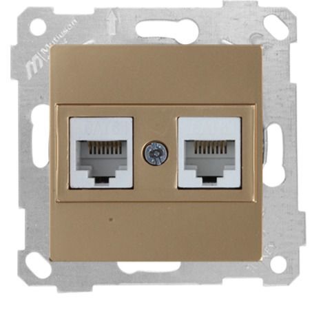 Mutlusan Rita Mek Tuş Data Prizi 2*Rj45  Cat6  A. Altın - 2200 141 0180