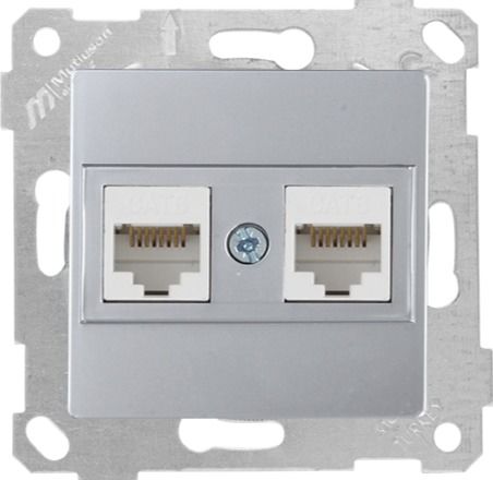 Mutlusan Rita Mek Tuş Data Prizi 2*Rj45  Cat6  İnox - 2200 141 0182