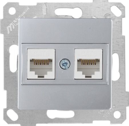 Mutlusan Rita Mek Tuş Data Prizi 2*Rj45  Cat6  İnox - 2200 141 0182
