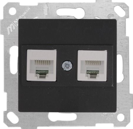 Mutlusan Rita Mek Tuş Data Prizi 2*Rj45  Cat6  Siyah - 2200 141 0184