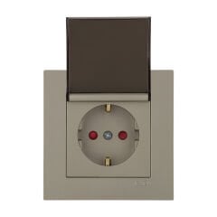 Exen Karell Titanyum Kapakli Çocuk Korumali Toprakli Priz Komple Takim