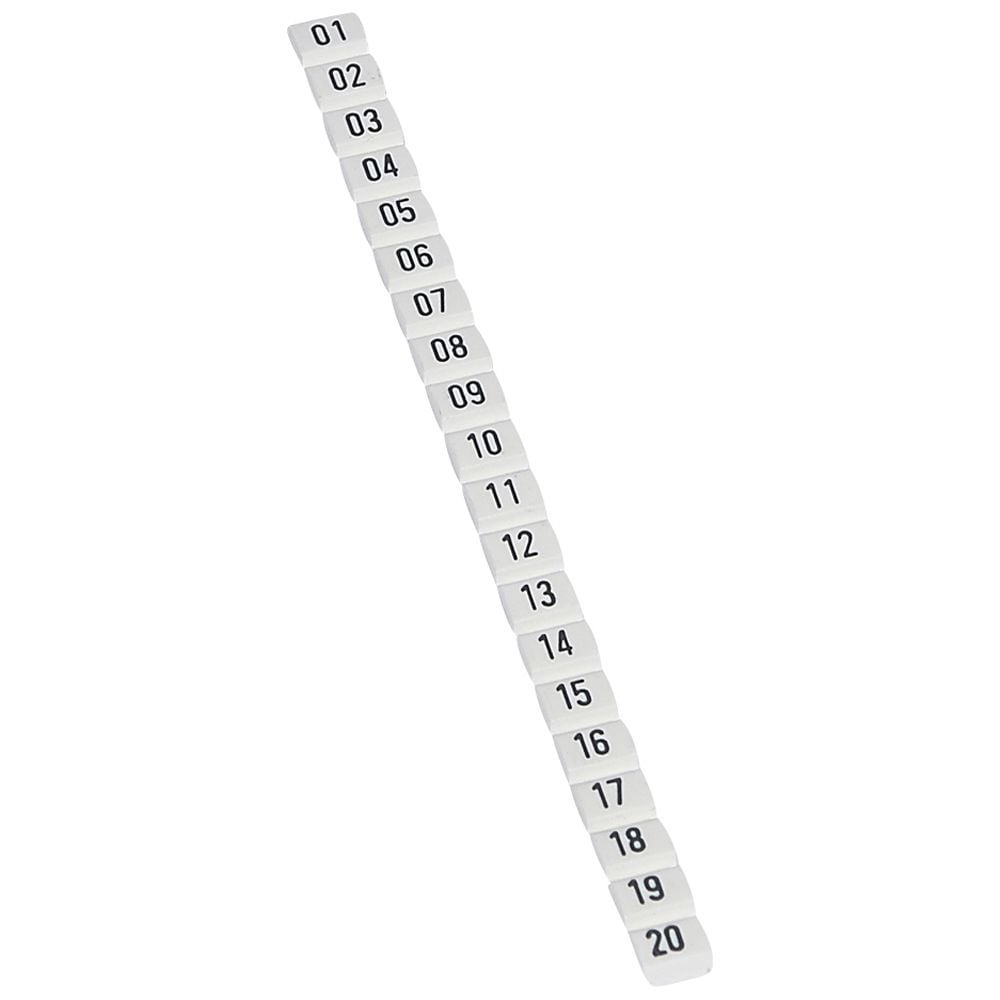 Legrand  CAB 3  01 ile 20 arası hazır rakamlar 0.5 ile 1.5 mm2 kesitli kablo ve klemensde LEG-038150