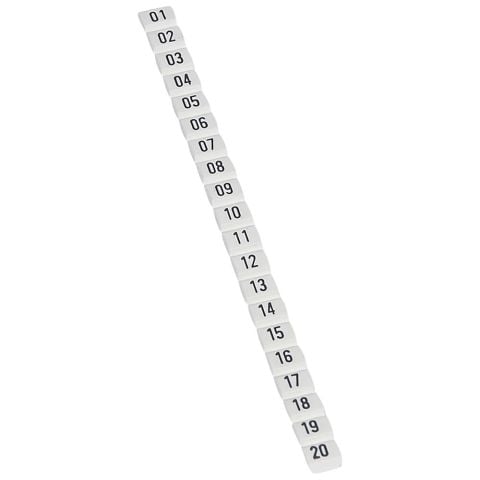 Legrand  CAB 3  01 ile 20 arası hazır rakamlar 0.5 ile 1.5 mm2 kesitli kablo ve klemensde LEG-038150