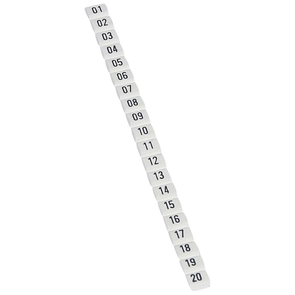 Legrand  CAB 3  01 ile 20 arası hazır rakamlar 0.5 ile 1.5 mm2 kesitli kablo ve klemensde LEG-038150