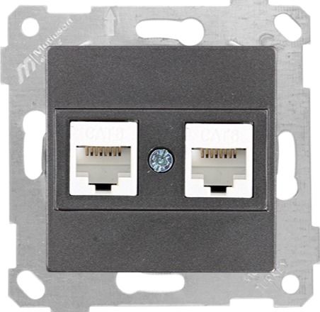 Mutlusan Rita Mek Tuş Data Prizi 2*Rj45  Cat6  Füme - 2200 141 0195