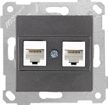 Mutlusan Rita Mek Tuş Data Prizi 2*Rj45  Cat6  Füme - 2200 141 0195