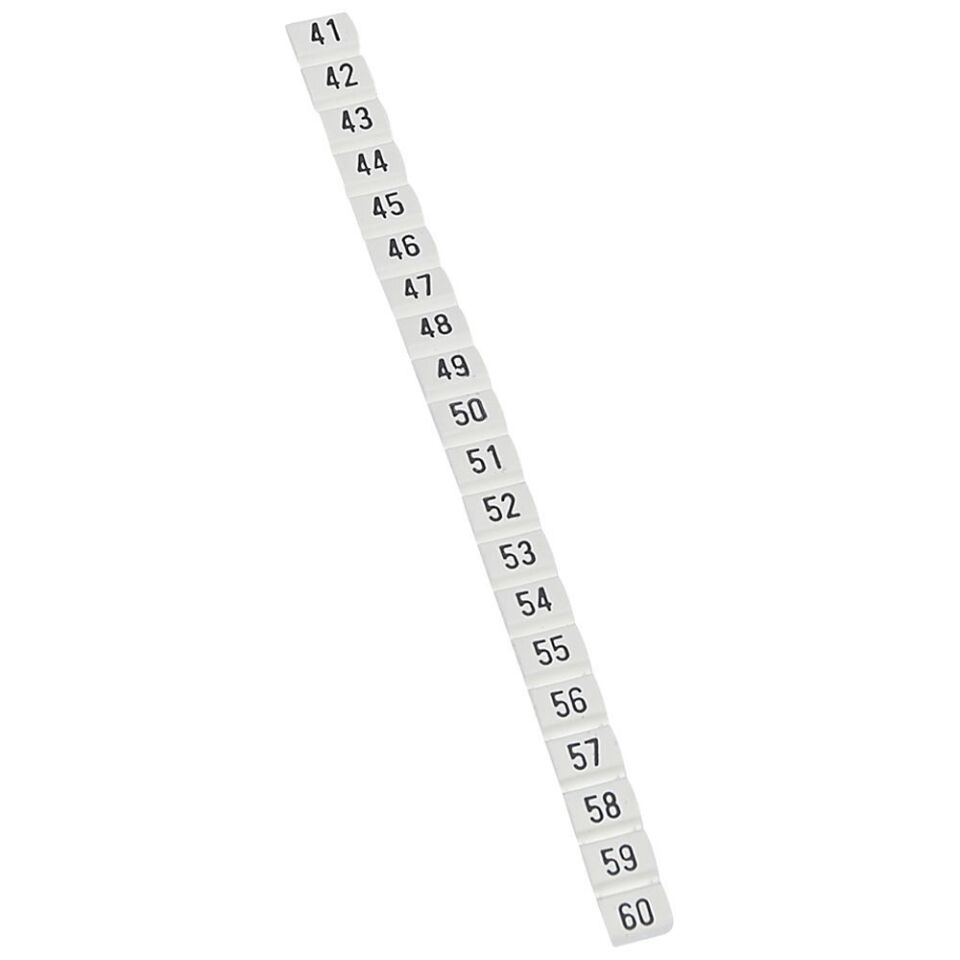 Legrand  CAB 3  41 ile 60 arası hazır rakamlar 0.5 ile 1.5 mm2 kesitli kablo ve klemensde LEG-038152