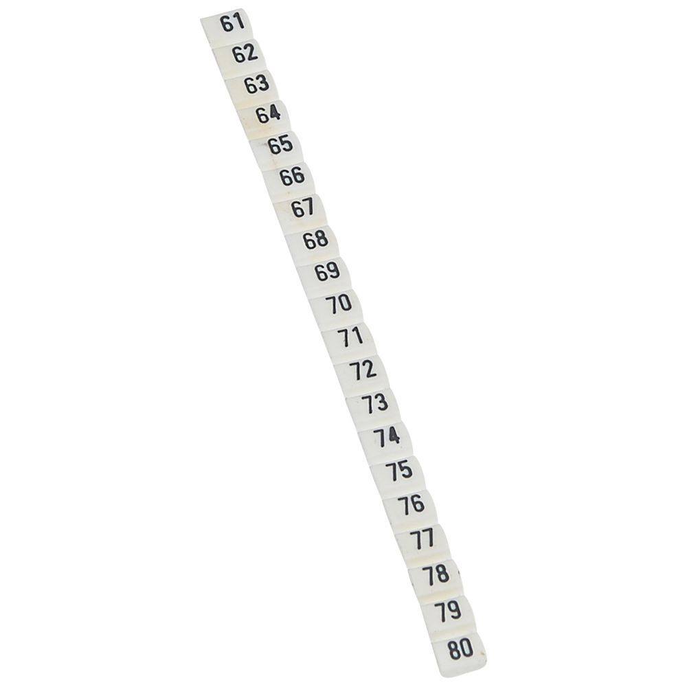 Legrand  CAB 3  61 ile 80 arası hazır rakamlar 0.5 ile 1.5 mm2 kesitli kablo ve klemensde LEG-038153