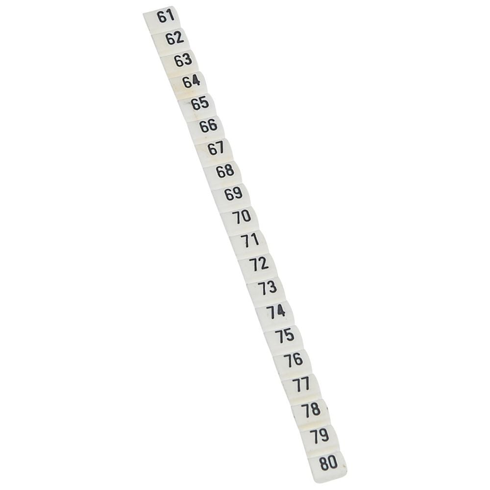 Legrand  CAB 3  61 ile 80 arası hazır rakamlar 0.5 ile 1.5 mm2 kesitli kablo ve klemensde LEG-038153