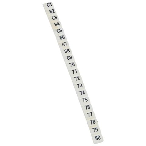 Legrand  CAB 3  61 ile 80 arası hazır rakamlar 0.5 ile 1.5 mm2 kesitli kablo ve klemensde LEG-038153
