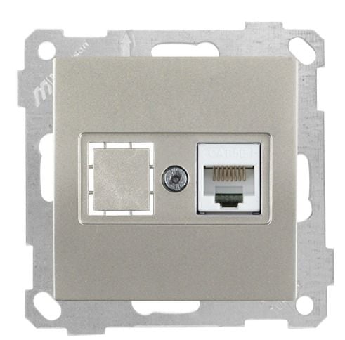 Mutlusan Data Prizi 1*Rj45  Cat5E  Titanyum - 2100 136 0183