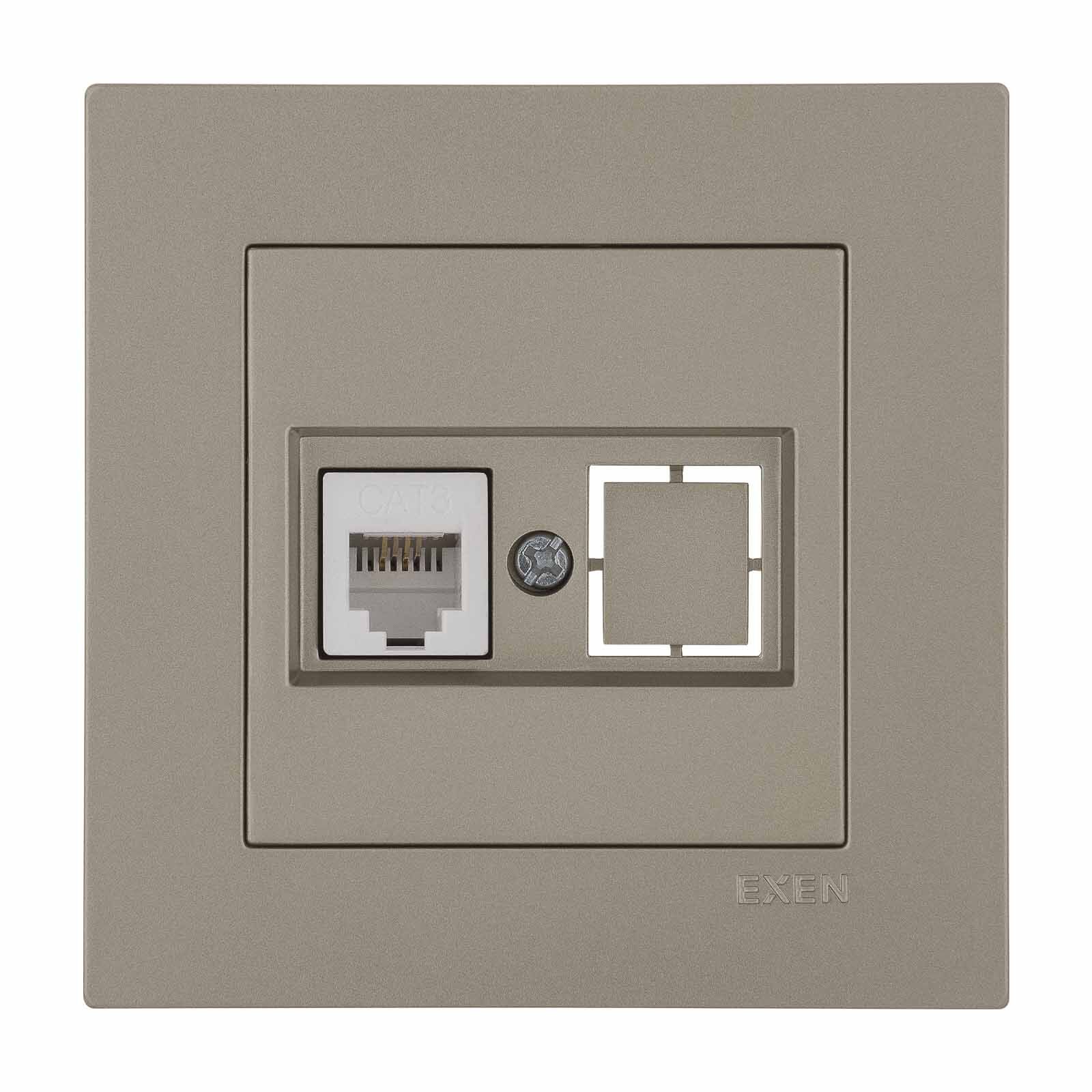 Exen Karell Titanyum Nümeris Telefon Prizi (Cat3 Kablosuz) Komple Takim