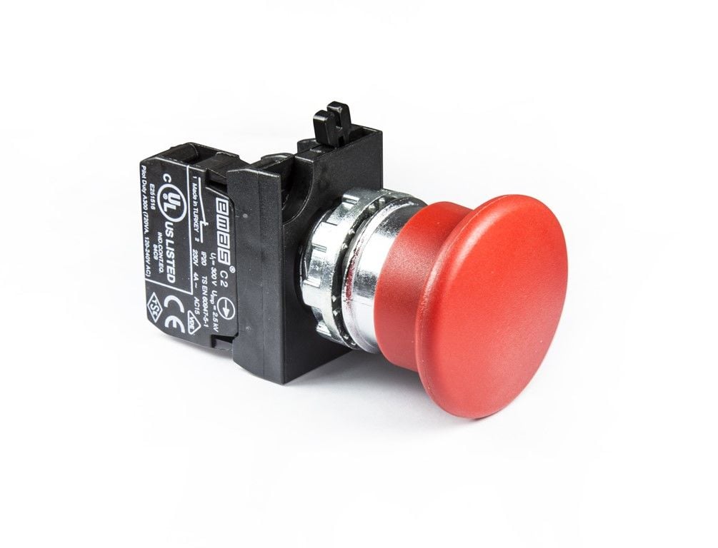 Emas C Somunlu Metal Mantar Buton Kırmızı - CM200MK