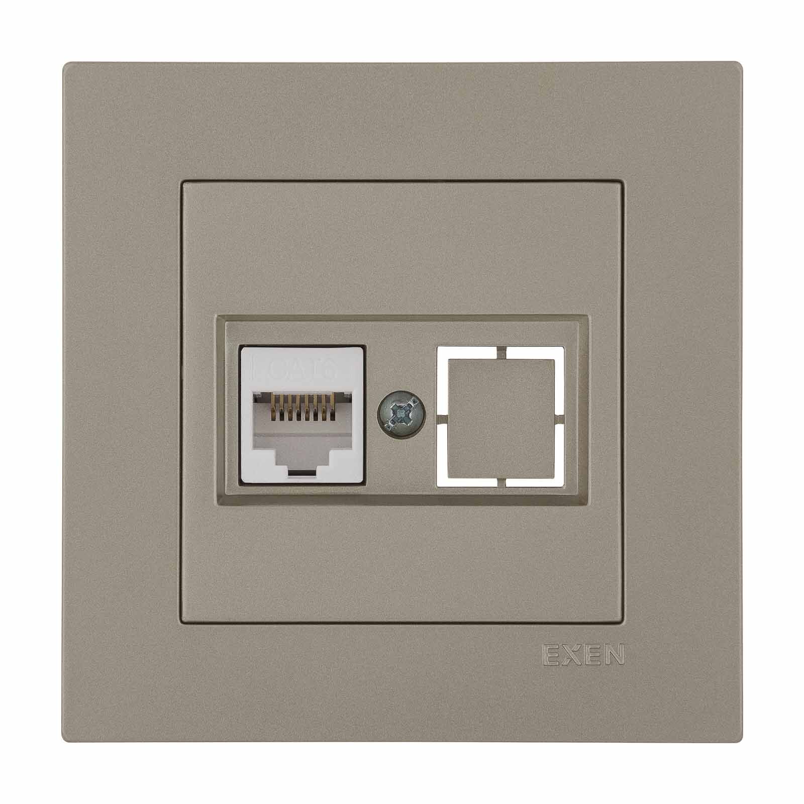 Exen Karell Titanyum Tekli Data Prizi Cat6 Komple Takim