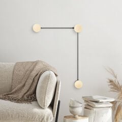 Aydinlatmadunyam Aplik BlackCream Domino-11048